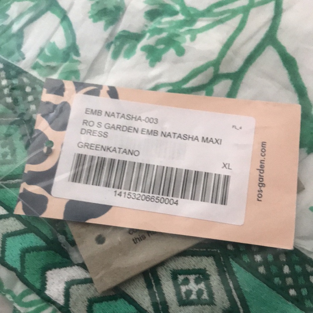 NWT Ro's Garden By Anthropologie Natasha Hand Painted Floral Print Tiered Maxi - Picture 8 of 9